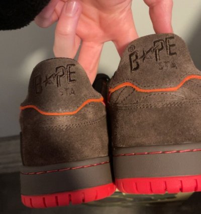 bape sk8 sta brown and red