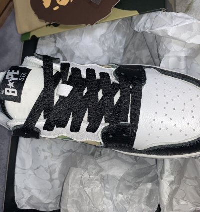 BAPE SK8 STA US10 Black White ABC green Sneakers DS bapesta