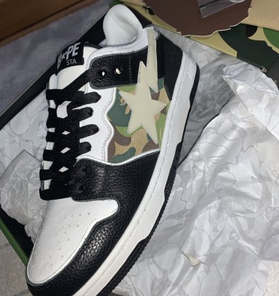 BAPE SK8 STA US10 Black White ABC green Sneakers DS bapesta