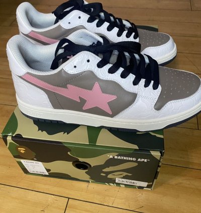 BAPE SK8STA COURT STA WHITE PINK