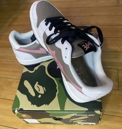 BAPE SK8STA COURT STA WHITE PINK