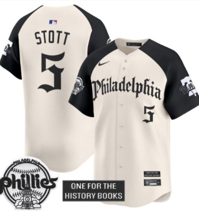 Bryson Stott Jersey #5 Phillies Retro Newspaper Edition Vapor Premier Limited Stitched Alternate