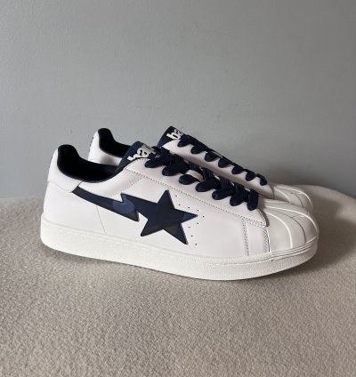 Bape Skull Sta Blue Camo Sneakers in White