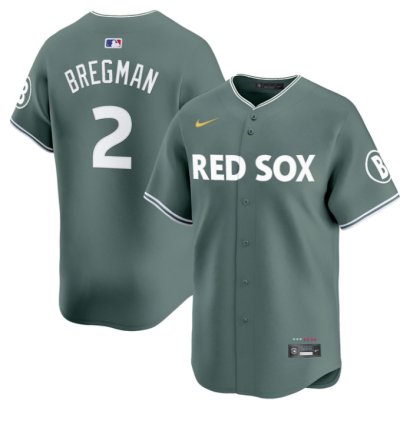 Alex Bregman Jersey #2 Boston Red Sox 2025 City Connect Vapor Premier Limited Stitched Green