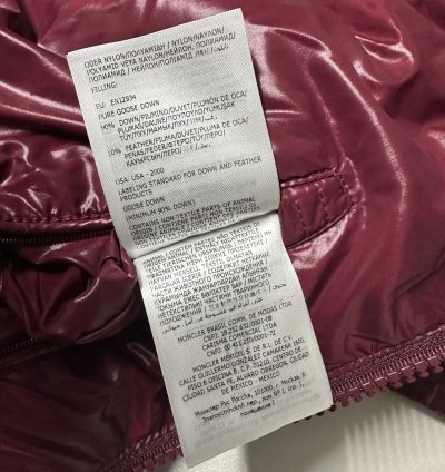 Moncler lunetiere mens puffer jacket size 3 Large Burgundy