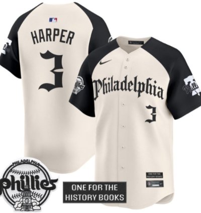 Bryce Harper Jersey #3 Phillies Retro Newspaper Edition Vapor Premier Limited Stitched Alternate