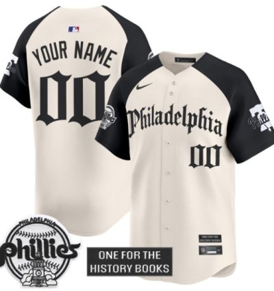 Custom Phillies Jersey Retro Newspaper Edition Vapor Premier Limited Stitched Alternate