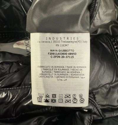 Moncler maya black puffer jacket