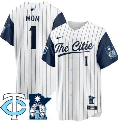 Mom Jersey #1 Minnesota Twins 2025 City Connect Concept Stitched White