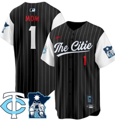 Mom Jersey #1 Minnesota Twins 2025 City Connect Concept Stitched Black