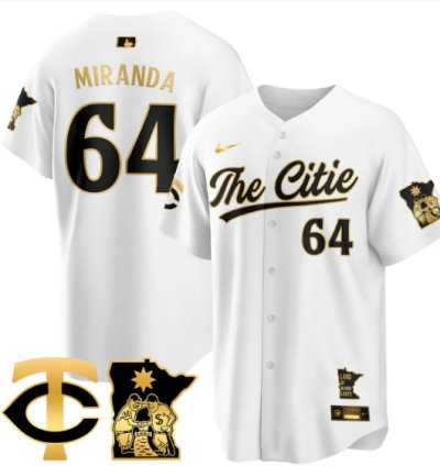 Jose Miranda Jersey #64 Minnesota Twins 2025 City Connect Concept Stitched White Gold