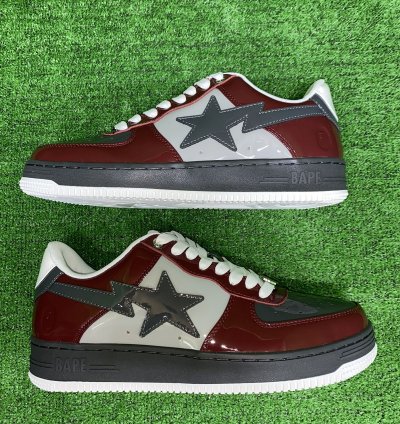 BAPE STA 2 MAROON GRAY SIZE 9 5