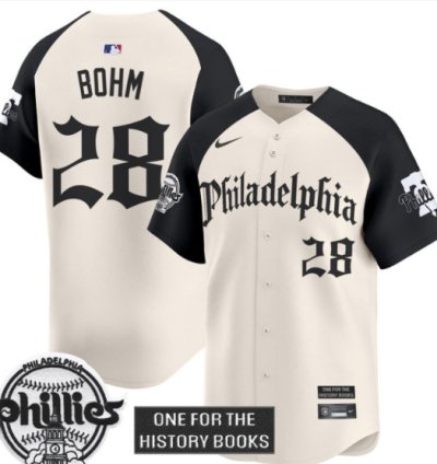 Alec Bohm Jersey #28 Phillies Retro Newspaper Edition Vapor Premier Limited Stitched Alternate