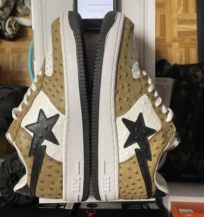 Bape sta 2010 ostrich brown white Leather 8 5us