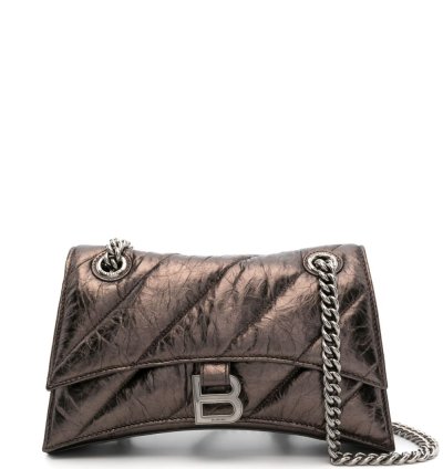 Balenciaga Small Crush Leather Shoulder Bag