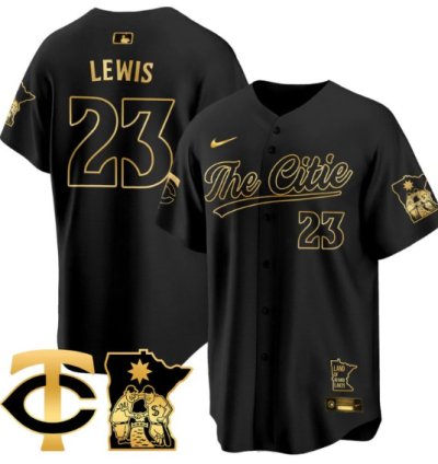 Royce Lewis Jersey #23 Minnesota Twins 2025 City Connect Concept Stitched Black Gold