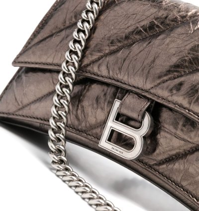 Balenciaga Small Crush Leather Shoulder Bag