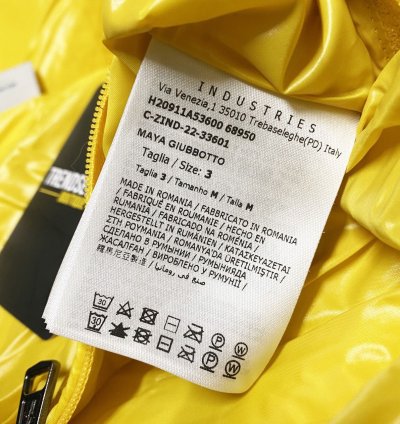Moncler Maya mens puffer jacket yellow size 3 large