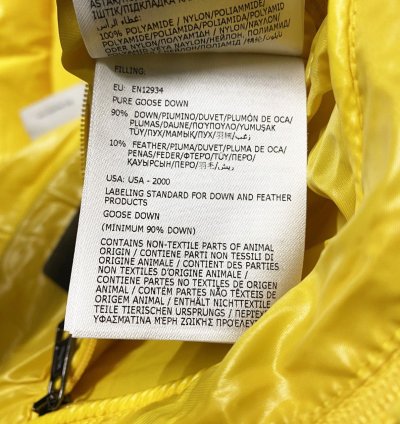Moncler Maya mens puffer jacket yellow size 3 large