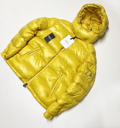 Moncler Maya mens puffer jacket yellow size 4 XL -large