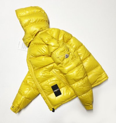 Moncler Maya mens puffer jacket yellow size 4 XL -large