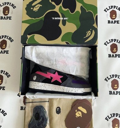 Bape Sta Black Pink Suede