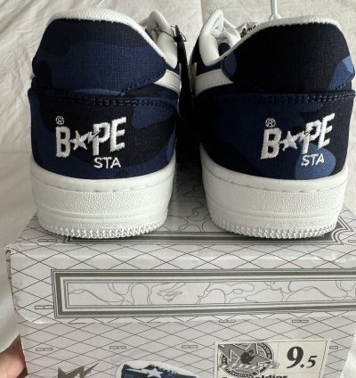 Bape Sta Canvas Navy Camo Size 9 5