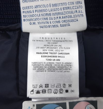 Moncler Wool Down Knit Jacket Navy Men Size Slim Fit