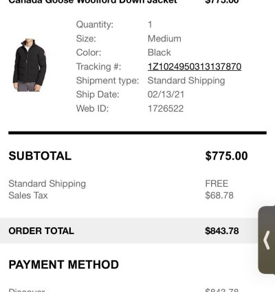New Canada Goose Woolford Down Jacket