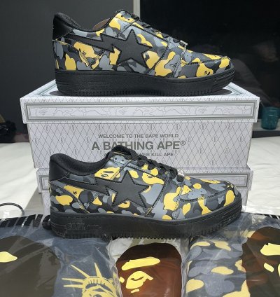 Bape Sta Madison Ave Camo Black Yellow Size 10