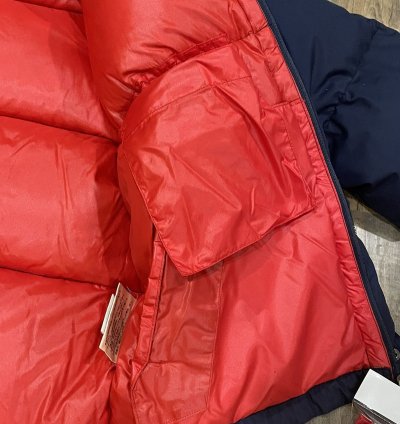 New Moncler Down Puffer Jacket Navy Embroidered Logo Vintage