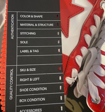Bape Sta Patent Leather White Red 2023