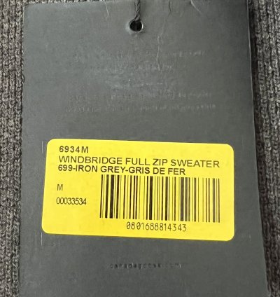 Nwt Black Label Iron Grey Windbridge Full-zipper Jacket