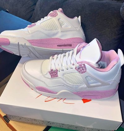 New Jordan 4 White Pink Oreo