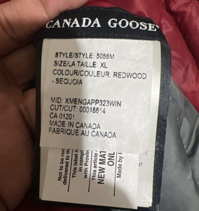 Nwt Mens Canada Goose Lodge Down Puffer Jacket Redwood Sequo