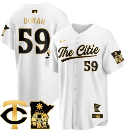 Jhoan Duran Jersey 59 Minnesota Twins 2025 City Connect Concept Stitched White Gold