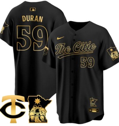 Jhoan Duran Jersey 59 Minnesota Twins 2025 City Connect Concept Stitched Black Gold