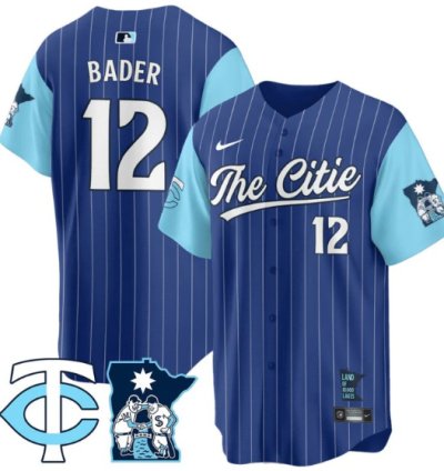 Harrison Bader Jersey 12 Minnesota Twins 2025 City Connect Concept Stitched Royal