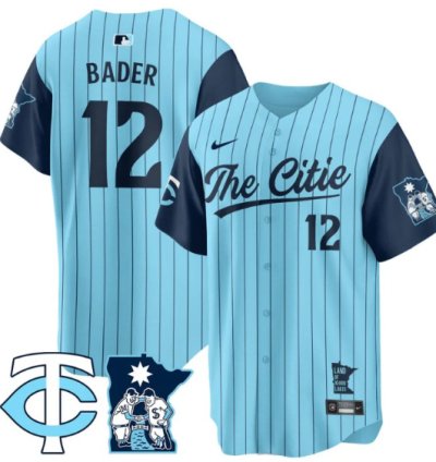 Harrison Bader Jersey 12 Minnesota Twins 2025 City Connect Concept Stitched Blue