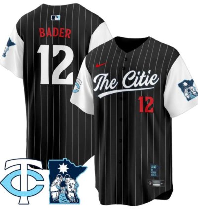 Harrison Bader Jersey 12 Minnesota Twins 2025 City Connect Concept Stitched Black