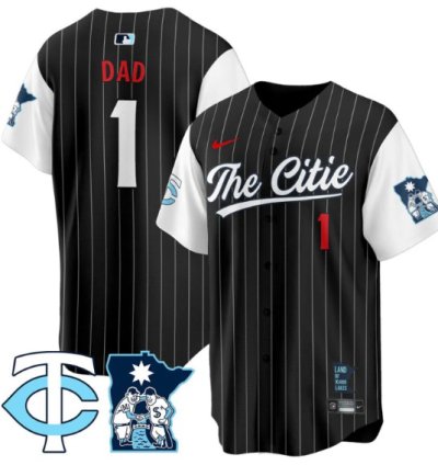 Dad Jersey 1 Minnesota Twins 2025 City Connect Concept Stitched Black