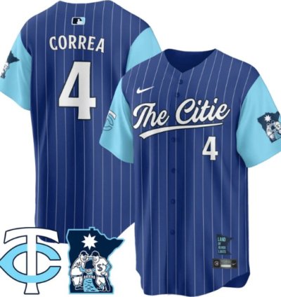 Carlos Correa Jersey 4 Minnesota Twins 2025 City Connect Concept Stitched Royal