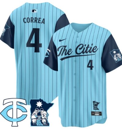 Carlos Correa Jersey 4 Minnesota Twins 2025 City Connect Concept Stitched Blue