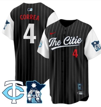 Carlos Correa Jersey 4 Minnesota Twins 2025 City Connect Concept Stitched Black