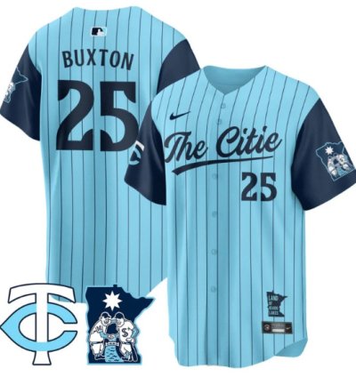Byron Buxton Jersey 25 Minnesota Twins 2025 City Connect Concept Stitched Blue