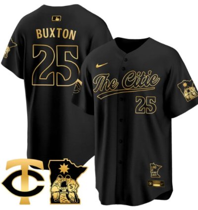 Byron Buxton Jersey 25 Minnesota Twins 2025 City Connect Concept Stitched Black Gold
