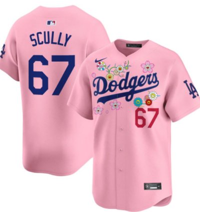 Vin Scully Jersey 67 Dodgers X Takashi Murakami 2025 Vapor Limited Stitched Cherry Blossom