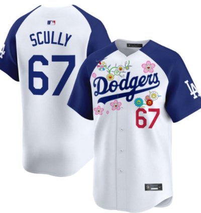 Vin Scully Jersey 67 Dodgers X Takashi Murakami 2025 Vapor Limited Stitched Alternate