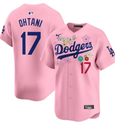 Shohei Ohtani Jersey 17 Dodgers X Takashi Murakami 2025 Vapor Limited Stitched Cherry Blossom