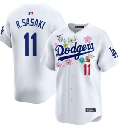 Roki Sasaki Jersey 11 Dodgers X Takashi Murakami 2025 Vapor Limited Stitched White